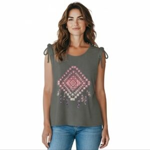 🔴MyStyle Cotton Blend Boho top with Dreamcatcher design